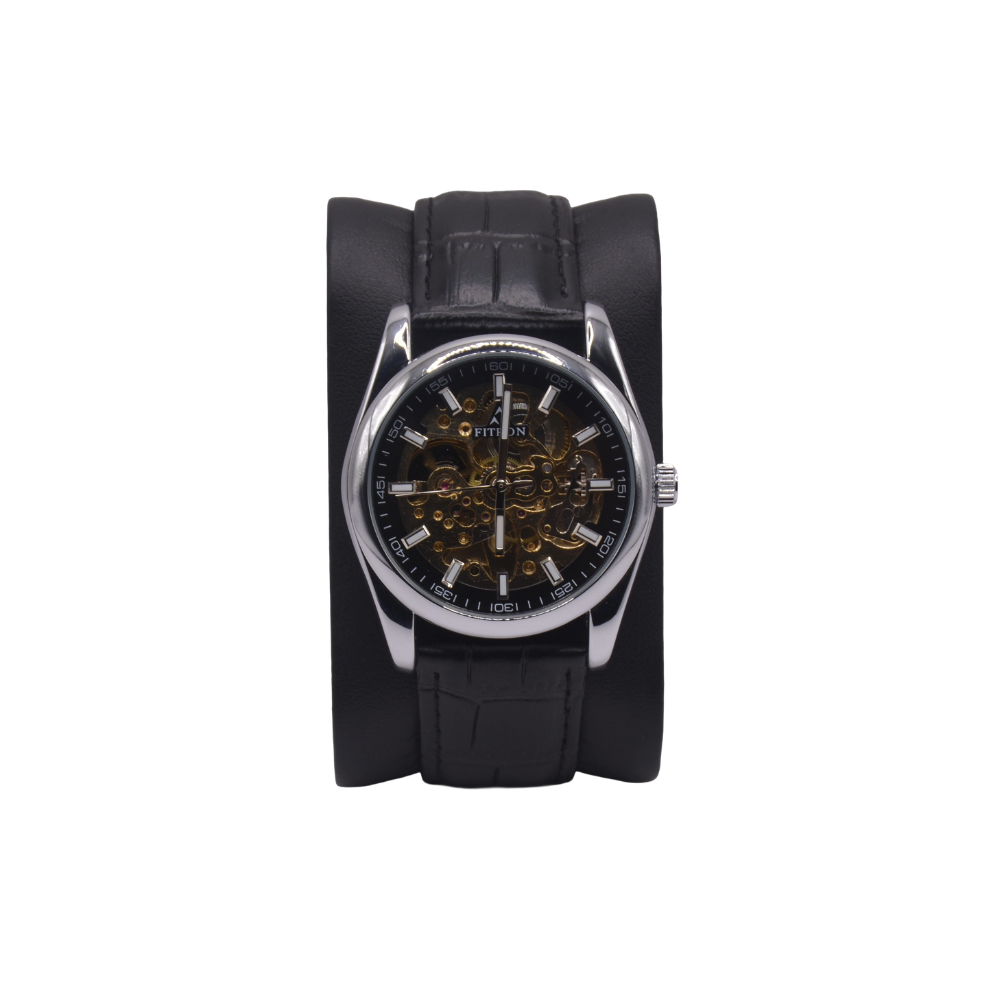 FITRON LEATHER MEDIUM 117209M BLACK DIAL - MEN'S AUTOMATIC