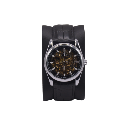 FITRON LEATHER MEDIUM 117209M BLACK DIAL - MEN'S AUTOMATIC