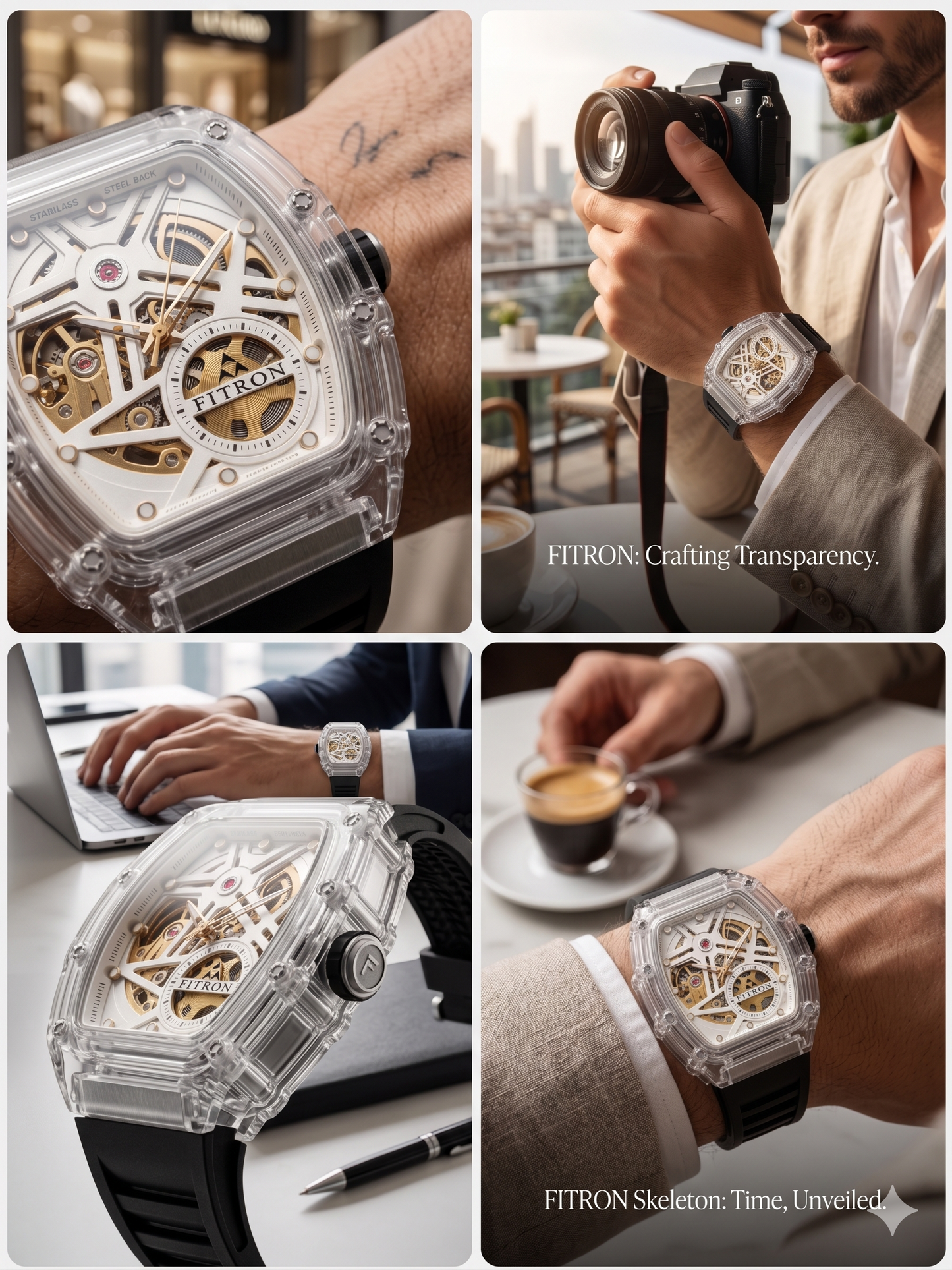 FITRON MINI RM 117243M WHITE DIAL - MEN'S AUTOMATIC