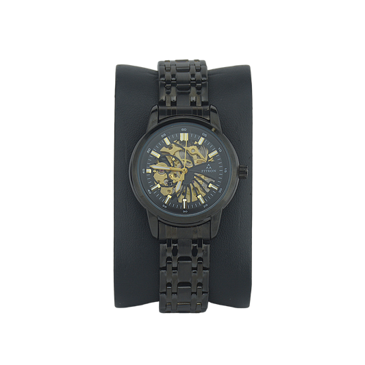 FITRON DOMED SKELETON 117178L BLACK DIAL - WOMEN'S AUTOMATIC
