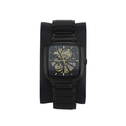 FITRON SQUARE SKELETON 117242M BLACK DIAL - MEN'S AUTOMATIC