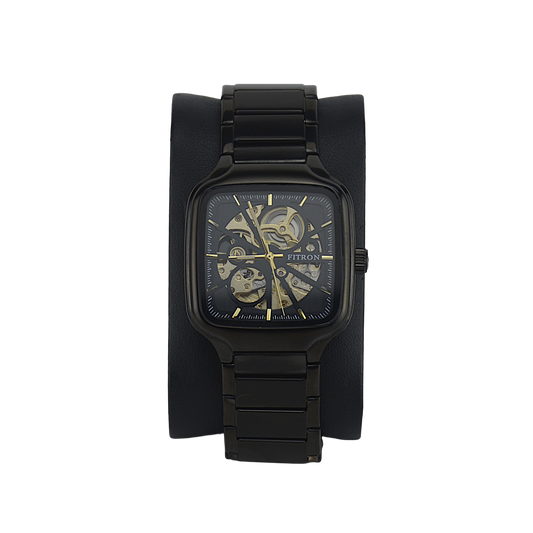FITRON SQUARE SKELETON 117242M BLACK DIAL - MEN'S AUTOMATIC