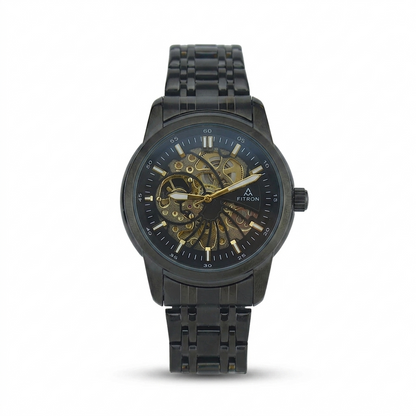 FITRON DOMED SKELETON 117178M BLACK DIAL - MEN'S AUTOMATIC