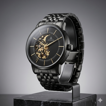 FITRON TEAR DROP 117238M BLACK DIAL - MEN'S AUTOMATIC