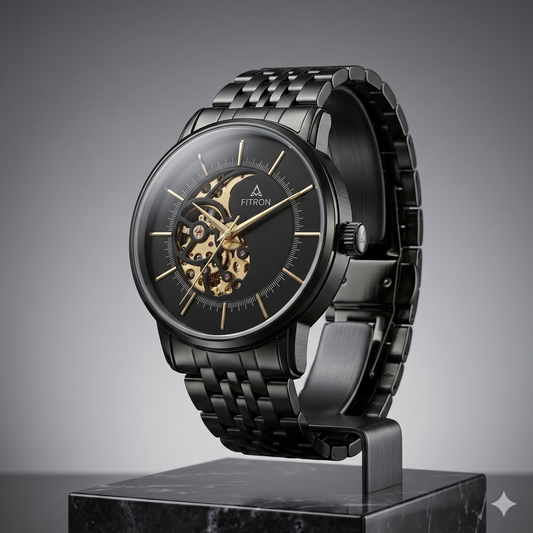 FITRON TEAR DROP 117238M BLACK DIAL - MEN'S AUTOMATIC