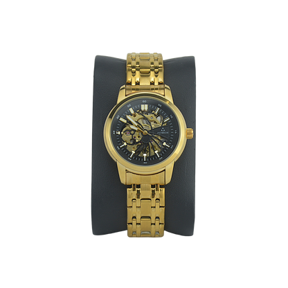 FITRON DOMED SKELETON 117178L BLACK DIAL - WOMEN'S AUTOMATIC