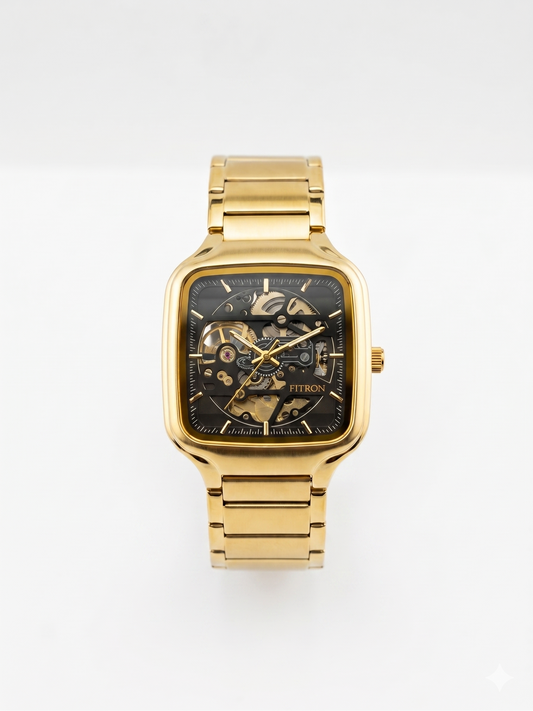 FITRON SQUARE SKEL V2 117236M BLACK DIAL - MEN'S AUTOMATIC