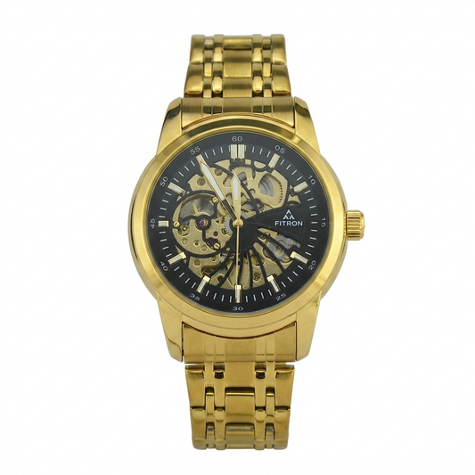 FITRON DOMED SKELETON 117178M BLACK DIAL - MEN'S AUTOMATIC