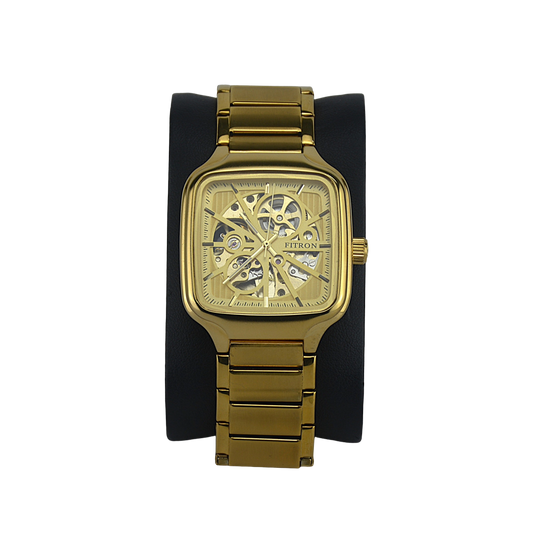 FITRON SQUARE SKELETON 117242M GOLD DIAL - MEN'S AUTOMATIC