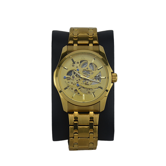 FITRON ROUND SKELETON 117215M GOLD DIAL - MEN'S AUTOMATIC