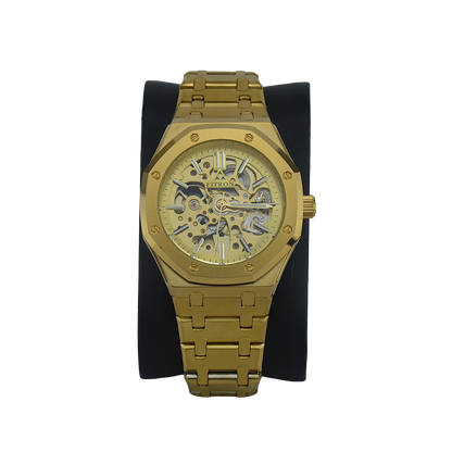 FITRON 8 SCREWS SKELETON 117193M GOLD DIAL - MEN'S AUTOMATIC