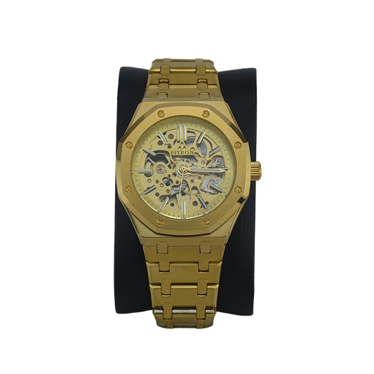 FITRON 8 SCREWS SKELETON 117193M GOLD DIAL - MEN'S AUTOMATIC