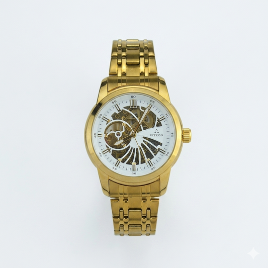 FITRON DOMED SKELETON 117178M WHITE DIAL - MEN'S AUTOMATIC