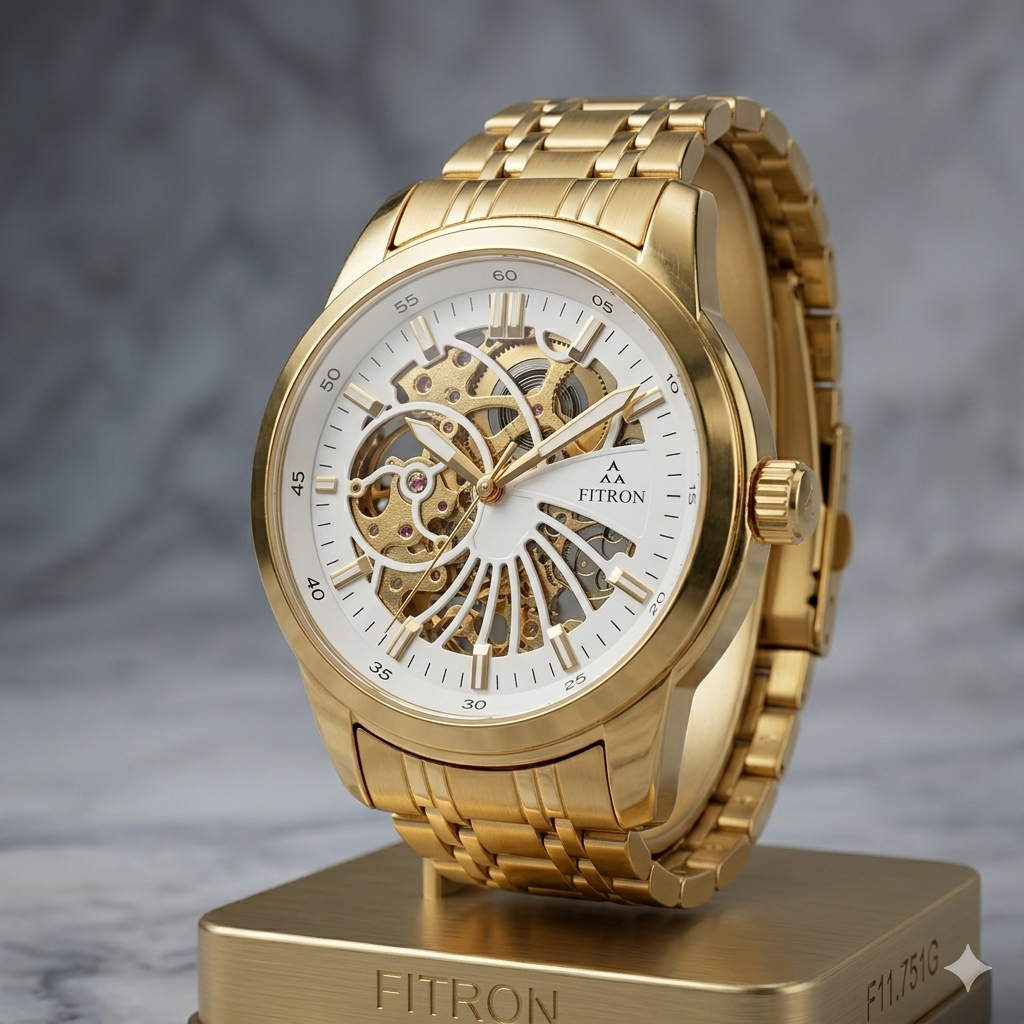 FITRON DOMED SKELETON 117178M WHITE DIAL - MEN'S AUTOMATIC