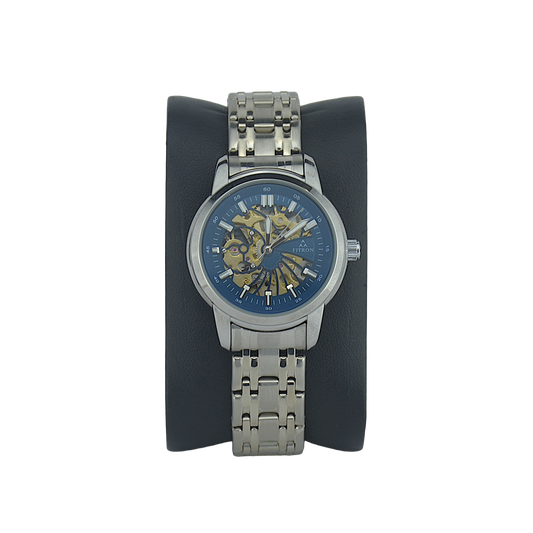 FITRON DOMED SKELETON 117178L BLUE DIAL - WOMEN'S AUTOMATIC