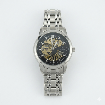 FITRON DOMED SKELETON 117178M BLACK DIAL - MEN'S AUTOMATIC