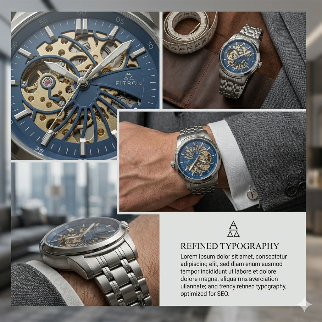 FITRON DOMED SKELETON 117178M BLUE DIAL - MEN'S AUTOMATIC