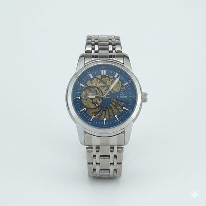 FITRON DOMED SKELETON 117178M BLUE DIAL - MEN'S AUTOMATIC
