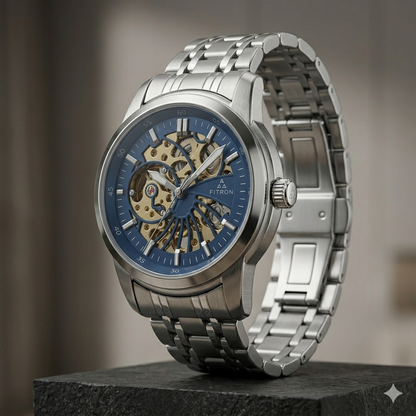FITRON DOMED SKELETON 117178M BLUE DIAL - MEN'S AUTOMATIC