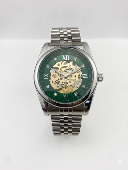 FITRON ROUND WITH DIAMONDS 117211M GREEN DIAL - MEN'S AUTOMATIC
