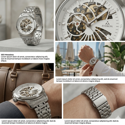 FITRON DOMED SKELETON 117178M WHITE DIAL - MEN'S AUTOMATIC