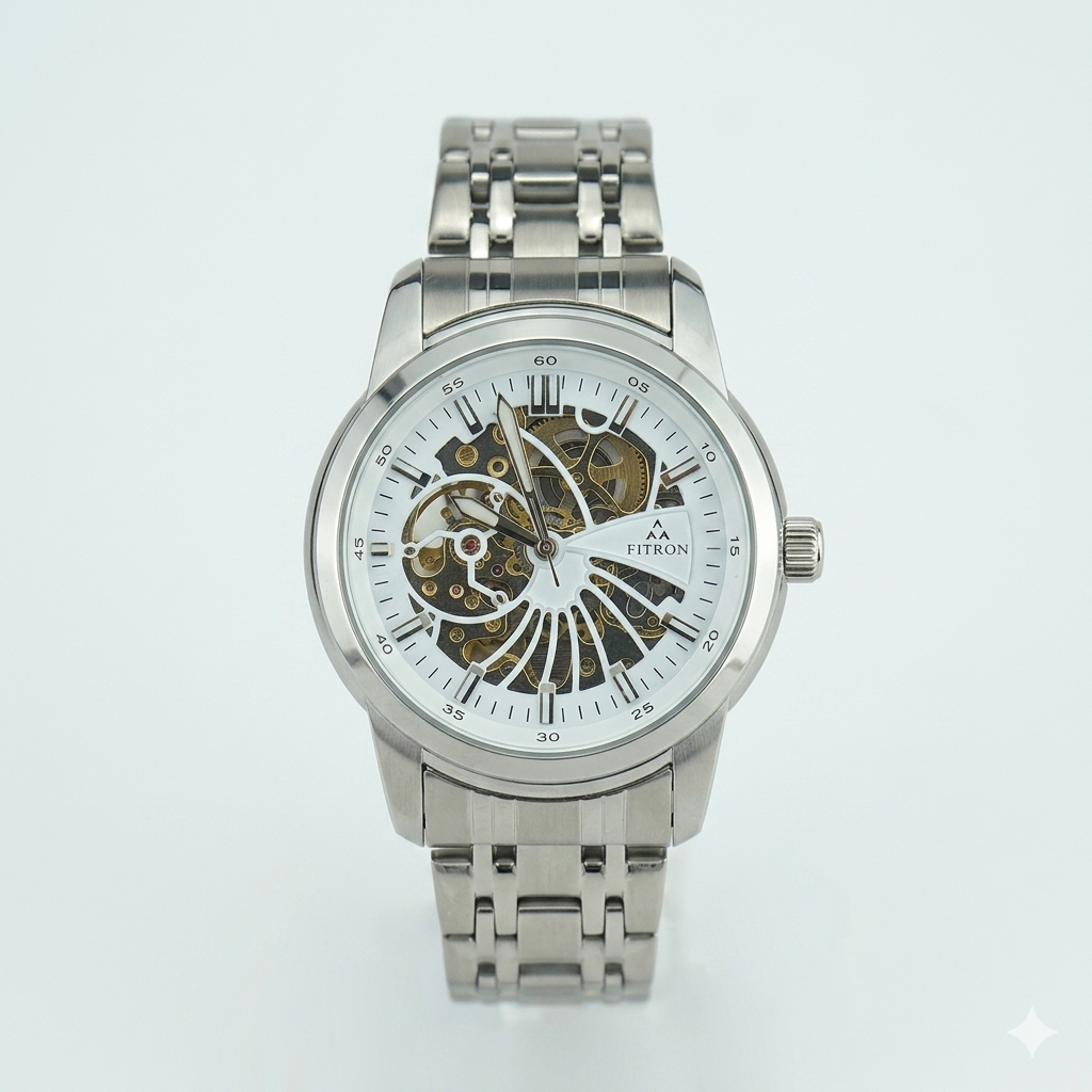 FITRON DOMED SKELETON 117178M WHITE DIAL - MEN'S AUTOMATIC