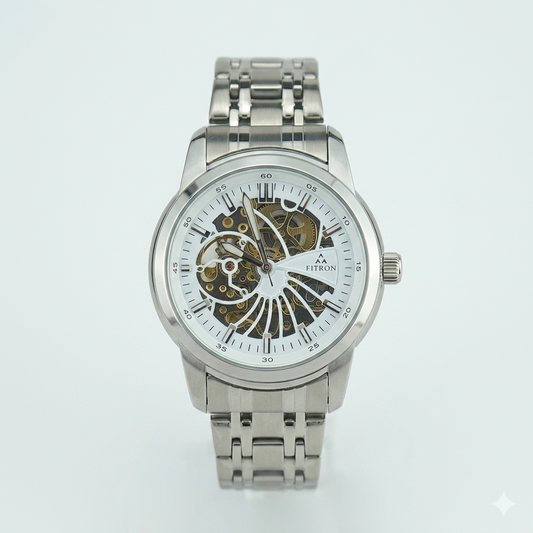 FITRON DOMED SKELETON 117178M WHITE DIAL - MEN'S AUTOMATIC