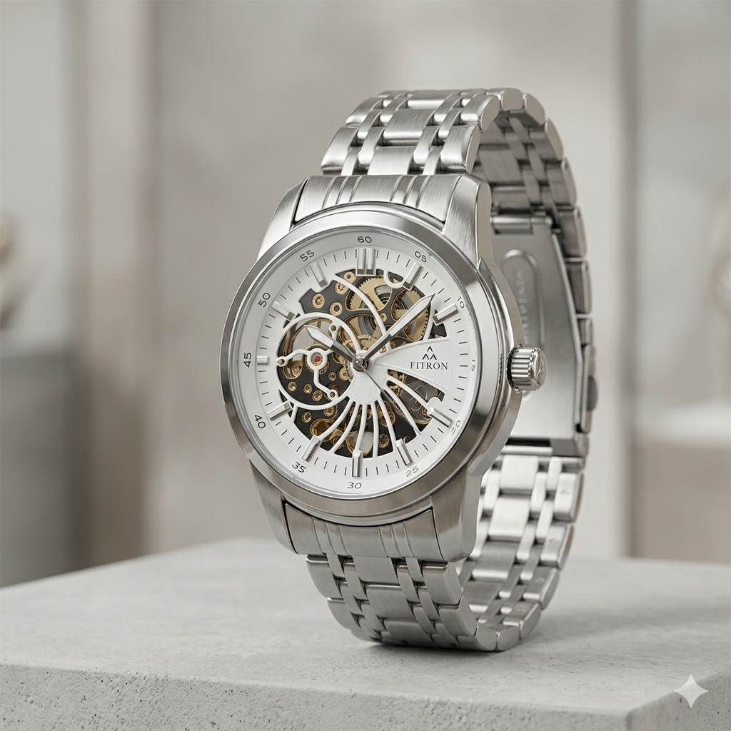 FITRON DOMED SKELETON 117178M WHITE DIAL - MEN'S AUTOMATIC