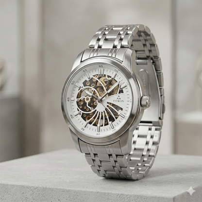 FITRON DOMED SKELETON 117178M WHITE DIAL - MEN'S AUTOMATIC