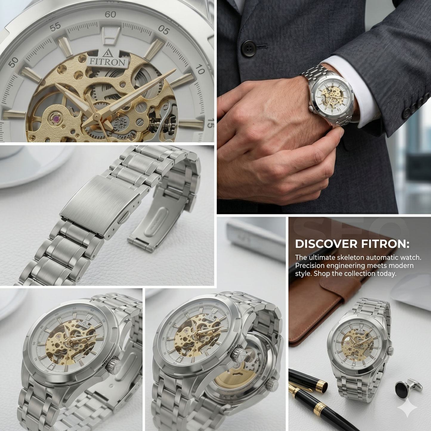 FITRON BIG FACE BULKY 117177M WHITE DIAL - MEN'S AUTOMATIC