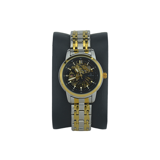 FITRON DOMED SKELETON 117178L BLACK DIAL - WOMEN'S AUTOMATIC