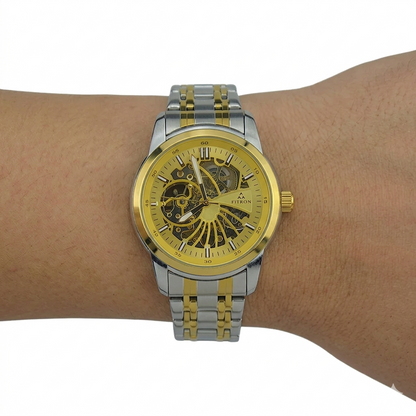 FITRON DOMED SKELETON 117178M GOLD DIAL - MEN'S AUTOMATIC