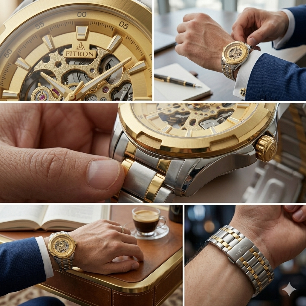 FITRON BIG FACE BULKY 117177M GOLD DIAL - MEN'S AUTOMATIC