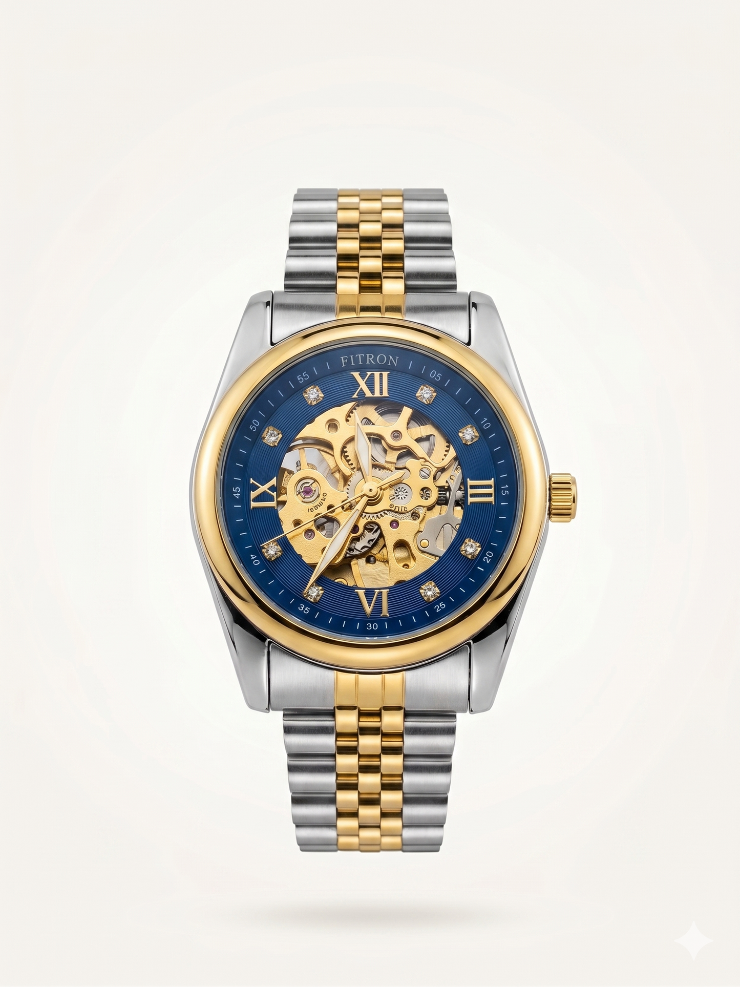 FITRON ROUND WITH DIAMONDS 117211M BLUE DIAL - MEN'S AUTOMATIC