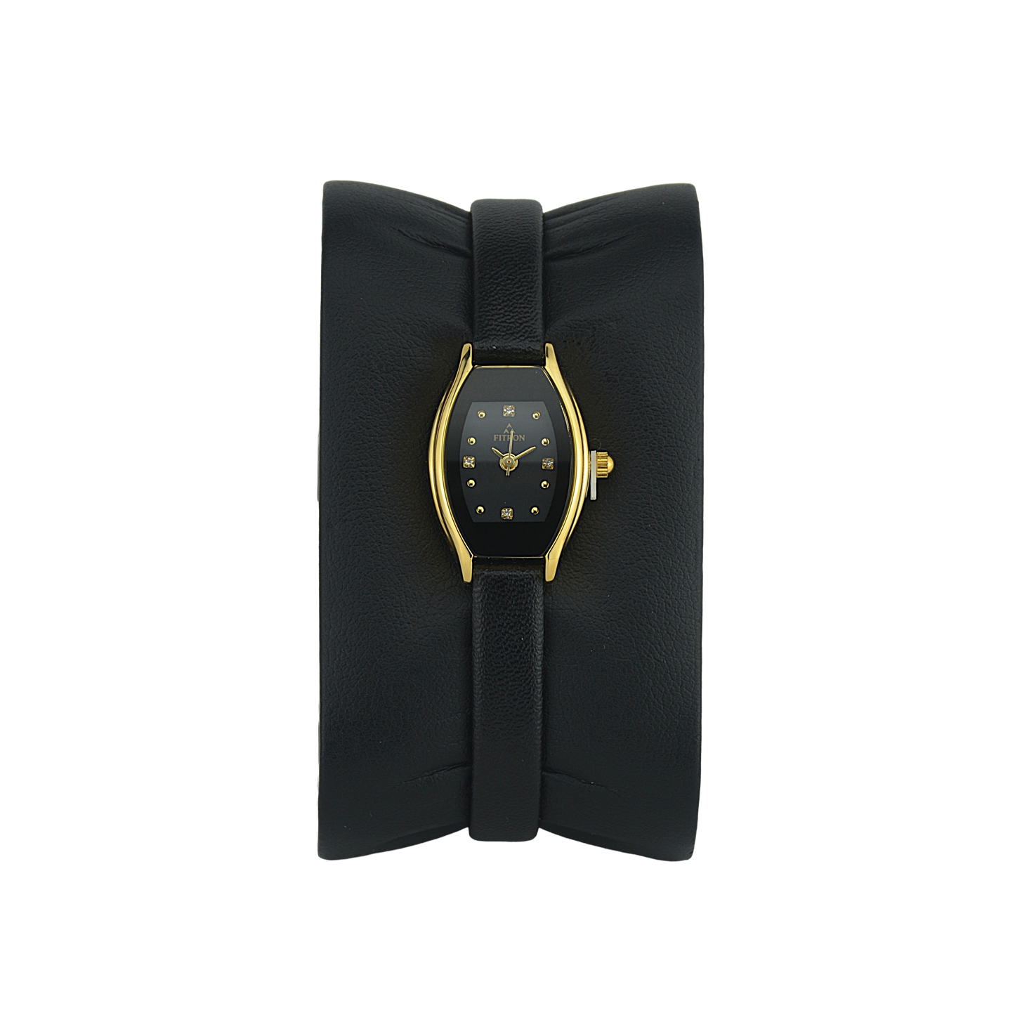FITRON SMALL ROUNDED RECTANGLE 7872L GOLD DIAL - WOMEN'S QUARTZ