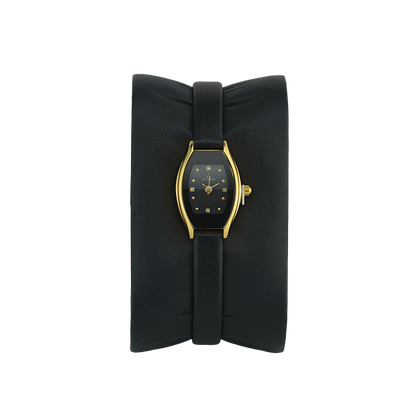 FITRON SMALL ROUNDED RECTANGLE 7872L GOLD DIAL - WOMEN'S QUARTZ