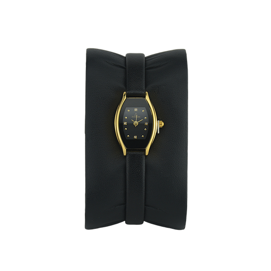 FITRON SMALL ROUNDED RECTANGLE 7872L GOLD DIAL - WOMEN'S QUARTZ