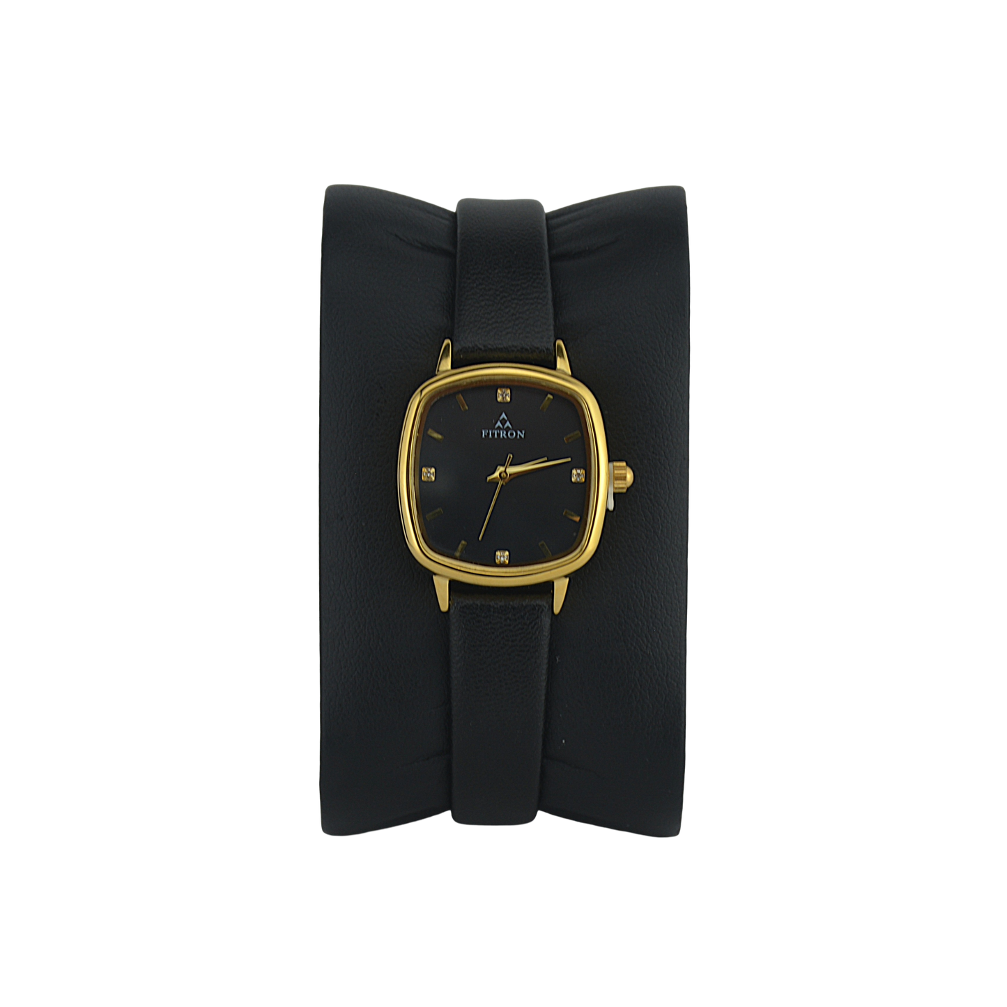 FITRON ROUNDED RECTANGLE 9832L BLACK DIAL - WOMEN'S QUARTZ