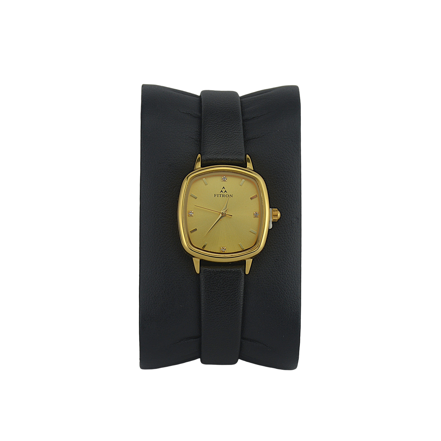 FITRON ROUNDED RECTANGLE 9832L GOLD DIAL - WOMEN'S QUARTZ