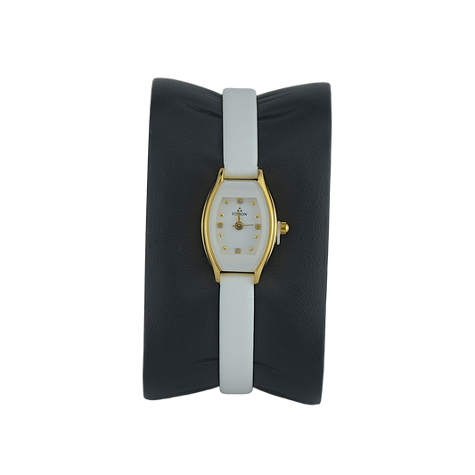 FITRON SMALL ROUNDED RECTANGLE 7872L WHITE DIAL - WOMEN'S QUARTZ