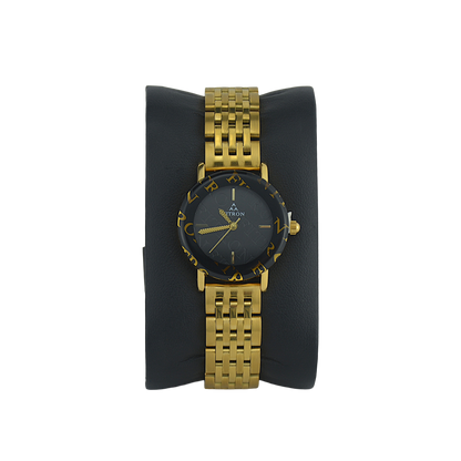 FITRON ROUND FITRON 6082L BLACK DIAL - WOMEN'S QUARTZ