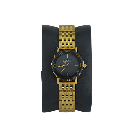 FITRON ROUND FITRON 6082L BLACK DIAL - WOMEN'S QUARTZ
