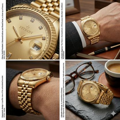 FITRON RX DIAMOND 9277M GOLD DIAL - MEN'S QUARTZ