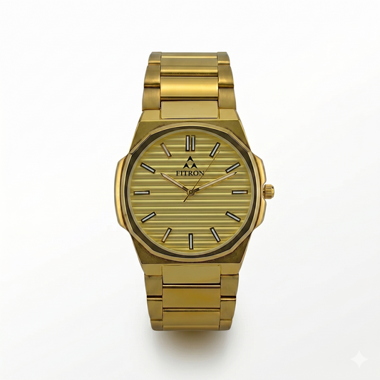 FITRON PP THIN BATTERY 6034M GOLD DIAL - MEN'S QUARTZ