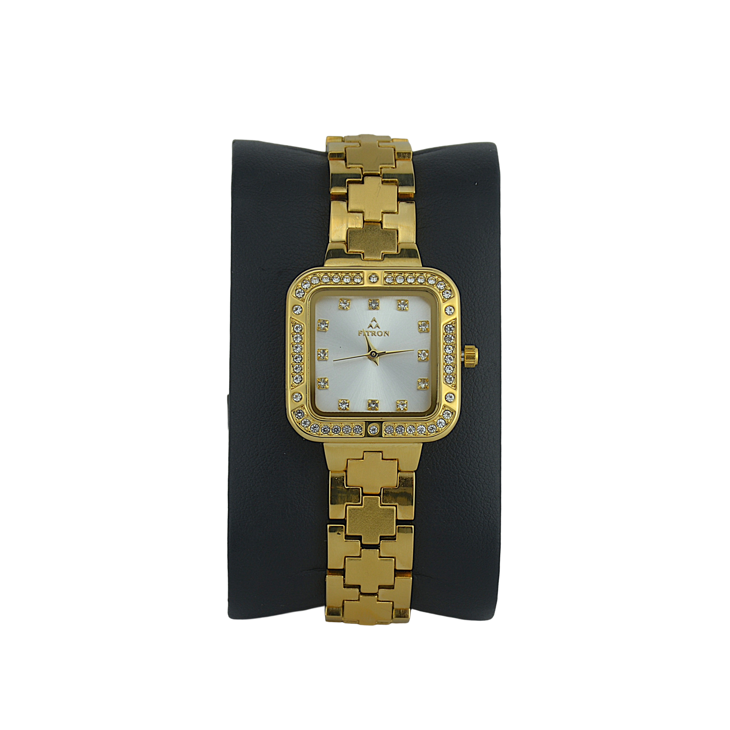 FITRON SQUARE WITH PREMIUM CRYSTALS 9962L SILVER DIAL - WOMEN'S QUARTZ