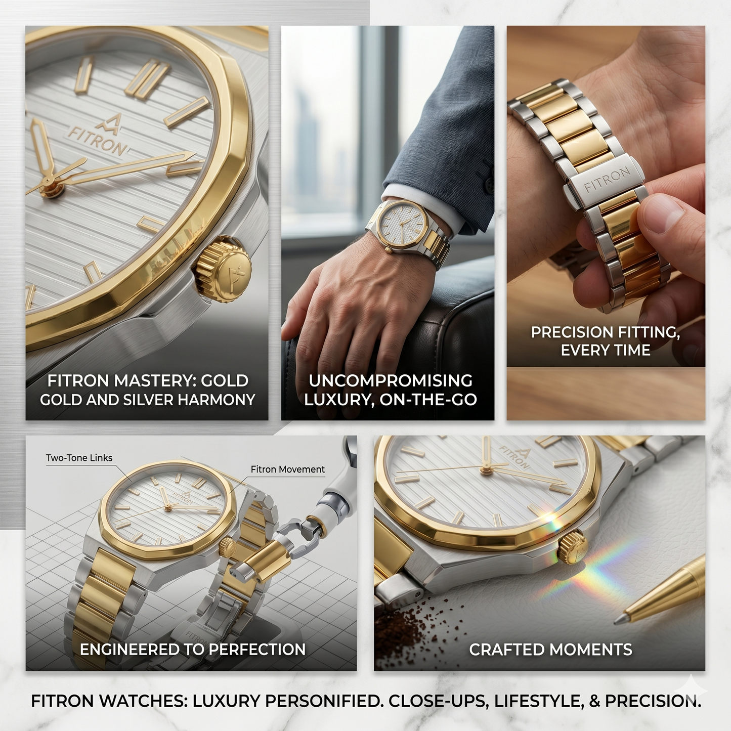 FITRON PP THIN BATTERY 6034M SILVER DIAL - MEN'S QUARTZ