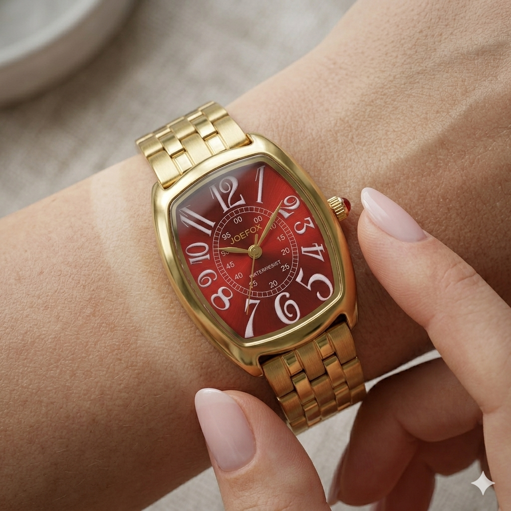 JOEFOX TONNEAU STYLE 9120 RED DIAL - WOMEN'S QUARTZ