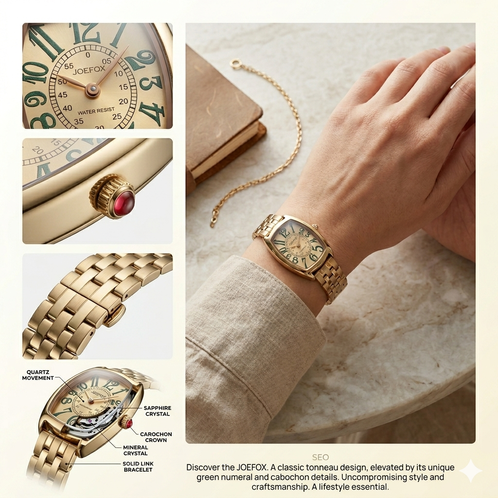 JOEFOX TONNEAU STYLE 9120 ROSE-GOLD DIAL - WOMEN'S QUARTZ