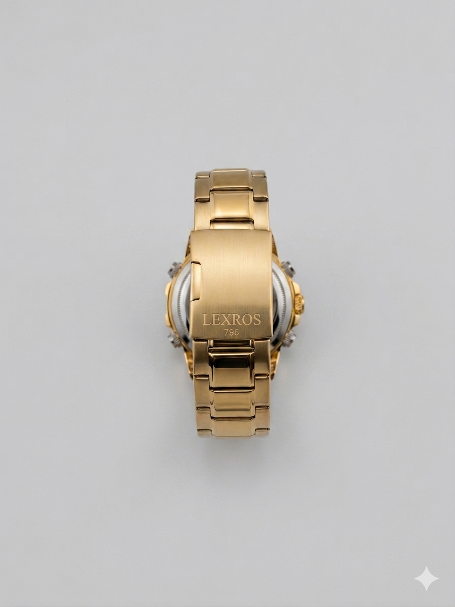 LEXROS WR3ATM/SPORTS WATCH LX-3051G GOLD DIAL - MEN'S QUARTZ