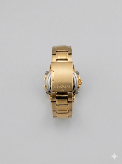LEXROS WR3ATM/SPORTS WATCH LX-3051G GOLD DIAL - MEN'S QUARTZ